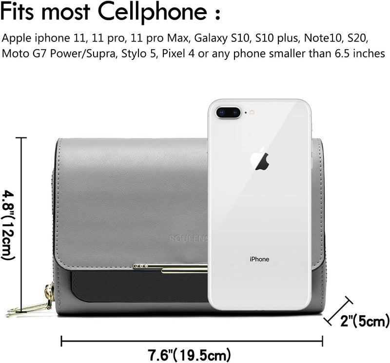 Roulens Small Crossbody Bag for Women,Cell Phone Purse Women's Shoulder Handbags Wallet Purse with Credit Card Slots - Image 4